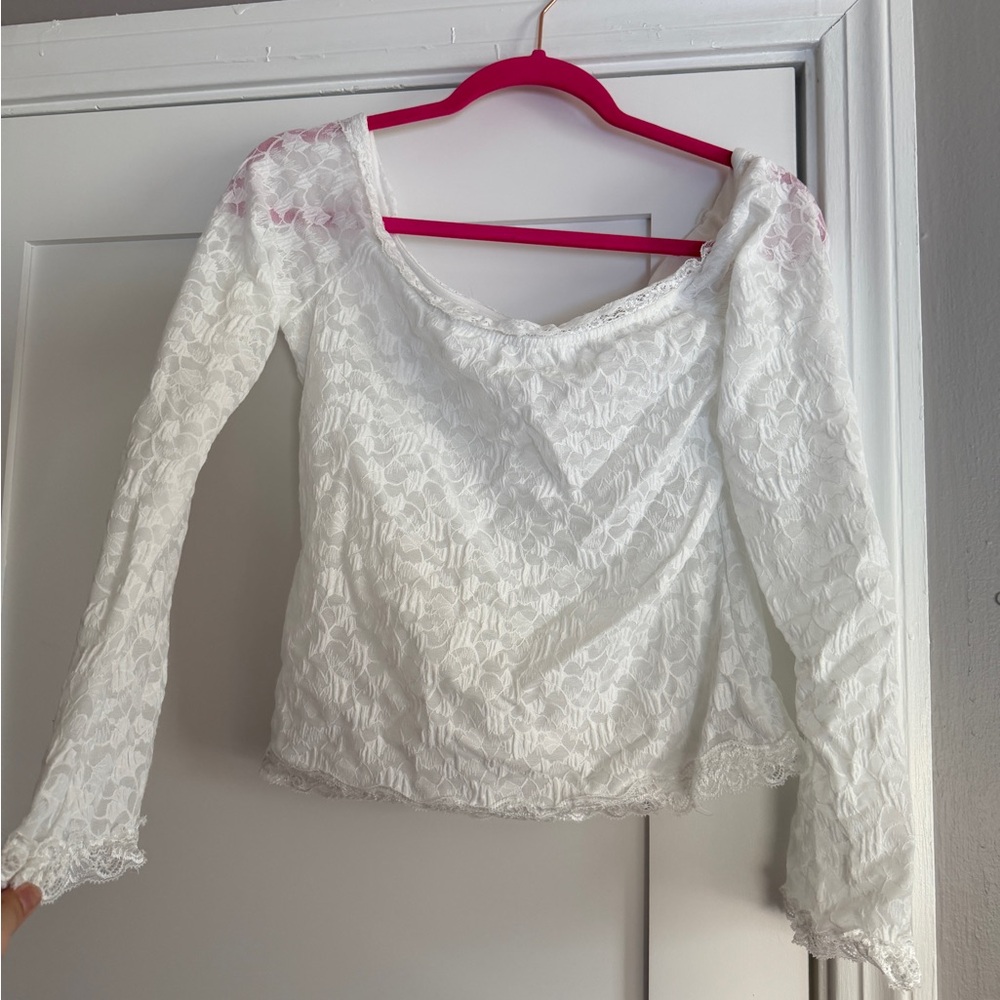 Elegant White Lace Women's Top